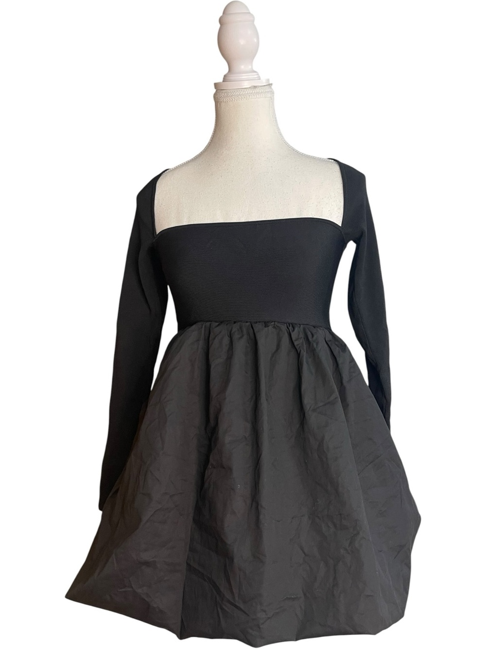 Zara Combination Knit Mini Dress Black
